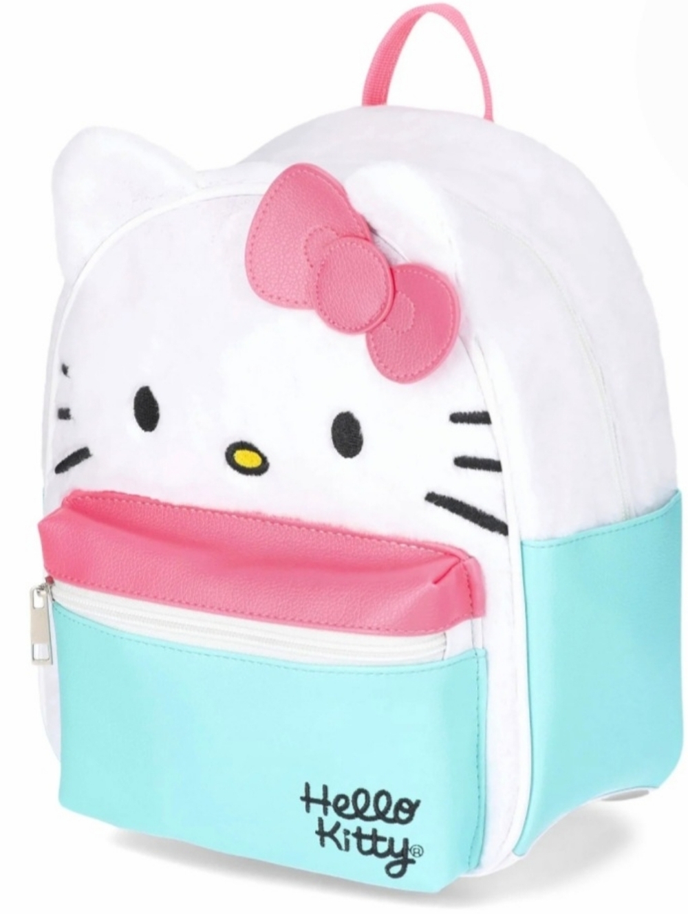 Hello Kitty Sanrio Plush Mini Backpack in White, Pink & Aqua Blue